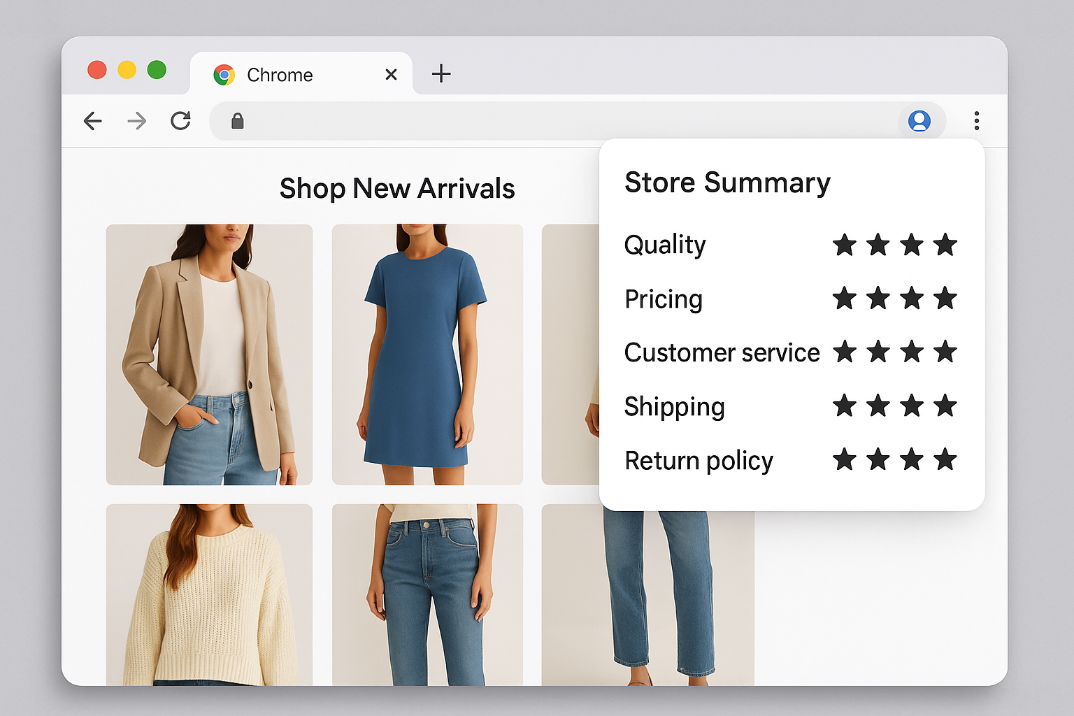 Google Chrome incorpora resums de botigues impulsats per IA